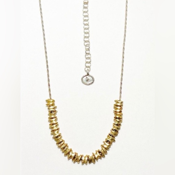 Silpada “Precious Pebbles” Necklace Sterling Silver Mixed Metal Minimalist - Picture 3 of 7